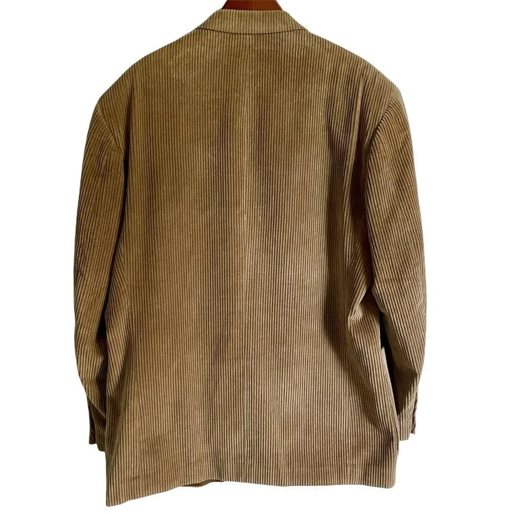Barrington Brown Cotton Corduroy 3 Button Sport Coat Jacket 44L
